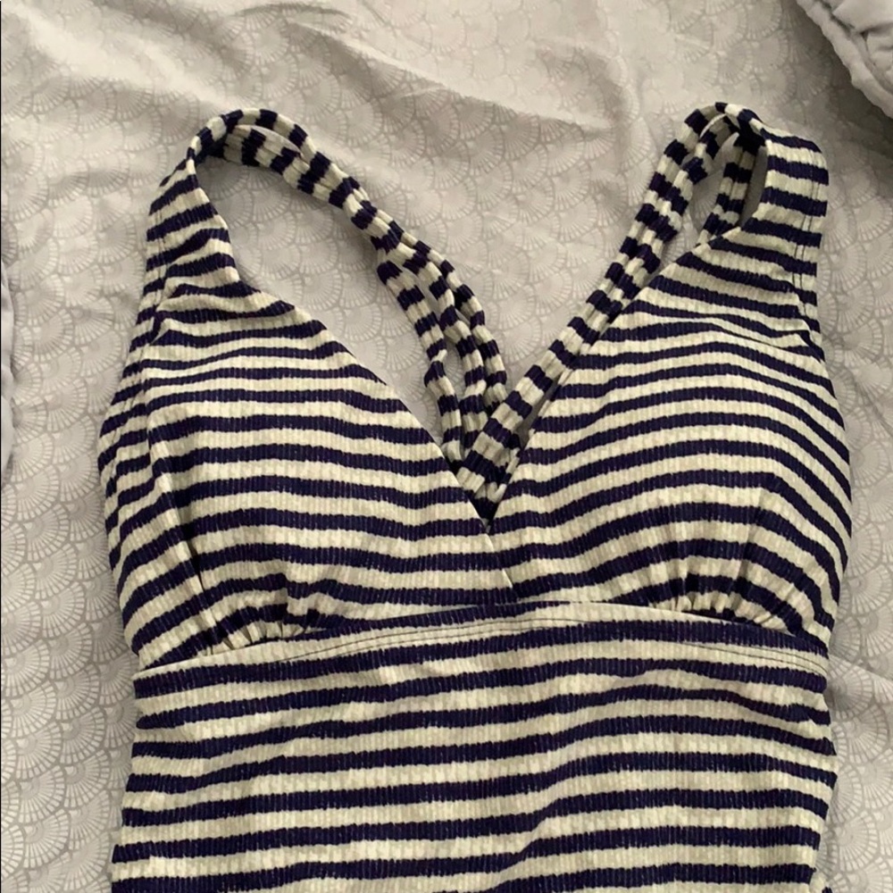 Navy/cream one piece suit